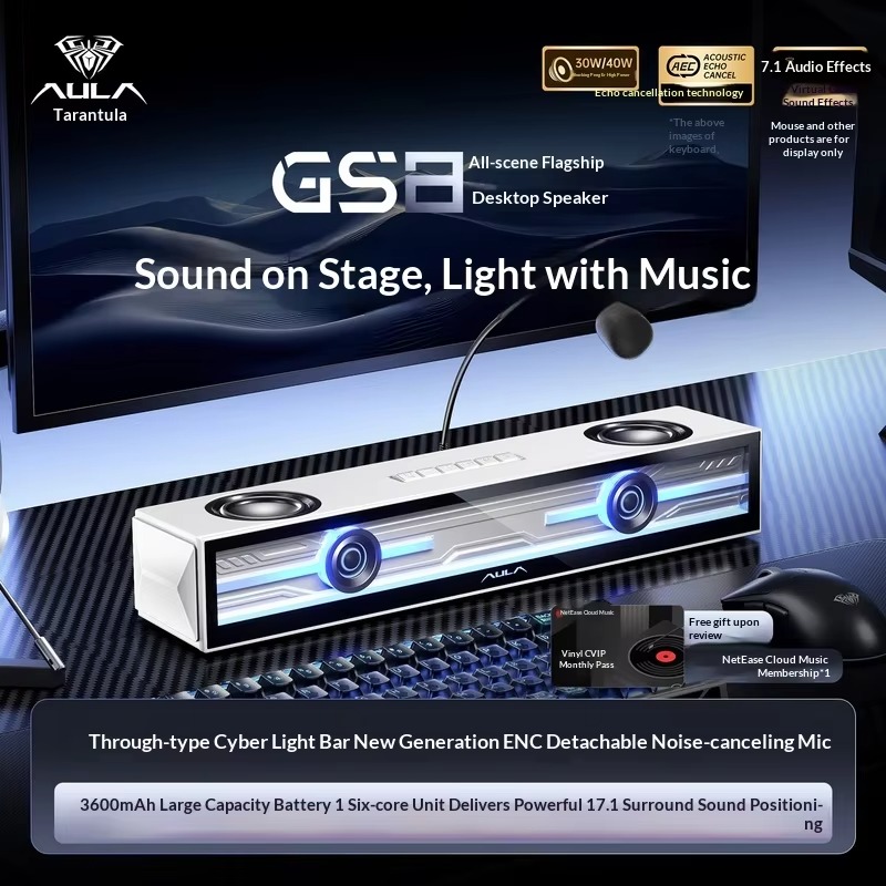 AULA GS8: altoparlante da gami - Rgb Computer Soundbar For Pc recensione e prezzo